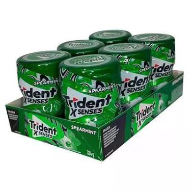 Imagem de Trident X Senses Menta Spearmint contendo 6 potes de 54g cada