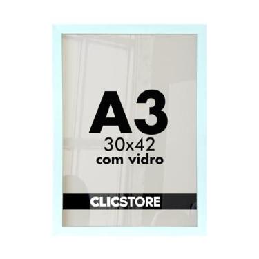 Imagem de Moldura A3 30x42Cm Com Vidro Quadro Diploma Alvará Retrato Impressão Fotografia (Branco)