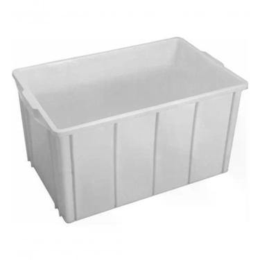 Imagem de Caixa Plástica Caixa 61L Empilhável Empilhável com Capacidade 61L em Plástico Polipropileno PP Preto, Branco Higipack