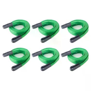 Imagem de Kit 6 Cintas de Elevação de Carga 5 Metros 2 Toneladas Verde JST Polié