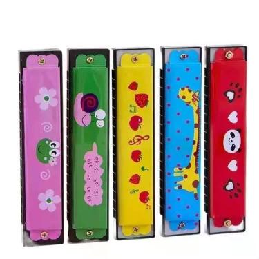 Imagem de Kit C/ 4 Gaita de boca infantil harmonica 13cm sortida - Dalla Valle