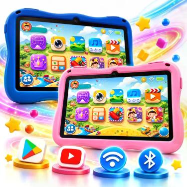 Imagem de Tablet Infantil 7 Android 15 8GB RAM 128GB WiFi, Capa Protetora, Contr