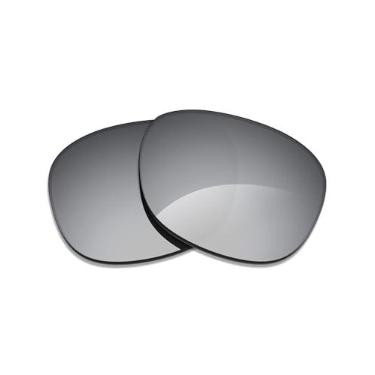 Imagem de Alphax Lentes de reposição espelhadas de titânio prata não polarizadas para óculos de sol Ray Ban RB2180 49 mm