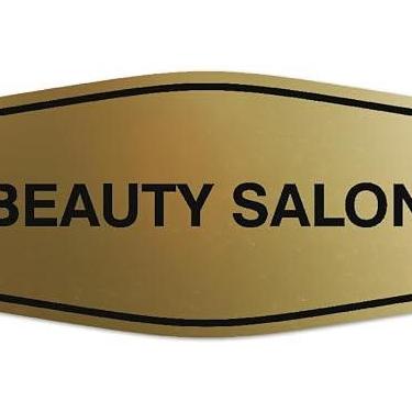 Imagem de Signs ByLITA Placa de salão de beleza extravagante - Letras gravadas a laser | Plástico ABS durável | Cores vibrantes | Placa de fita de espuma poderosa (ouro escovado) - Médio