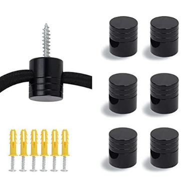 Imagem de GVOREE Gancho Swag para cabo de luzes de teto de candelabro, gancho de lâmpada para pendurar luminária pendente, pacote com 6, polido, preto, moderno