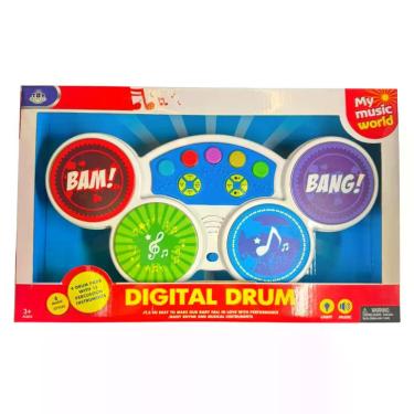 Imagem de Bateria Eletrônica Infantil Digital Drum com Luz 4 Pads - BBR Toys