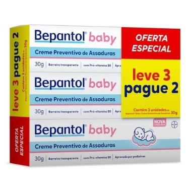 Imagem de Pomada para Assaduras Bepantol Baby, 3 Unidades de 30g