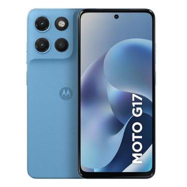 Imagem de Smartphone Motorola Moto G17 4G - 256GB 4GB RAM + 8GB RAM Boost camera 50MP Sony Lytia 600, tela FHD+ 60hz, bateria 5200 mAh - Azul Claro