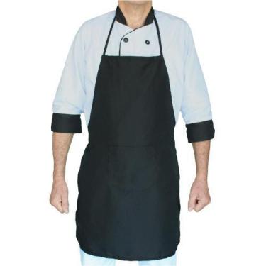 Imagem de Avental C/ Bolso Preto G 110x70cm Padaria Restaurante- Rspan, PRETO, G