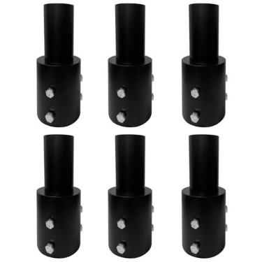 Imagem de Adaptador de poste de luz de encaixe deslizante de 6 peças - para poste redondo de 7,6 cm, adaptador de espiga redonda de 6 cm para luzes LED de estacionamento, caixa de sapatos, poste de rua, suporte