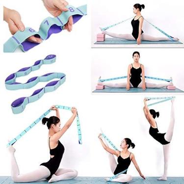 Imagem de Meishen Nitpicker Alongamento para Isquiotibiais Aparelho Elástico Faixa de Exercício Tapete de Yoga Alças de Transporte Equipamento de Exercício de Perna Alça de Alongamento com Laços para