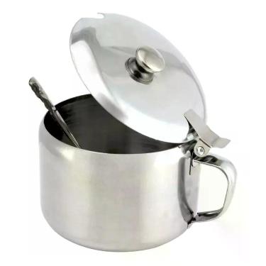 Imagem de Açucareiro Em Aço Inox Com Colher 250 Ml Ke home - Ke home 