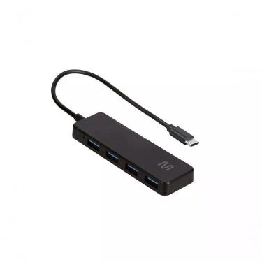 Imagem de Hub USB Tipo-C AC445 com 4 Portas USB 3.0 e Taxa de Transferência 5 Gbps Design Slim Preto Multi