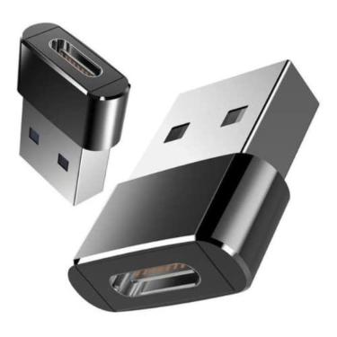 Imagem de Adaptador OTG Conversor Plug Usb C Fêmea Para Usb Macho Para iPhone 11 12 13 14 Pro Max (Preto)