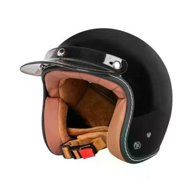 Imagem de Capacete Retro 3/4 Unissex Para Motocicleta, Estilo Cruise, Quente Par