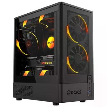 Imagem de Gabinete Gamer PCyes Kauri Black Vulcan, Lateral Em Vidro Temperado, Usb 3.0,  Micro Atx, Preto - Gkribv