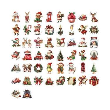 Imagem de Adesivos De Natal Retrô Em Estilo Cartoon 50/100 PCS À Prova d'Água Tr