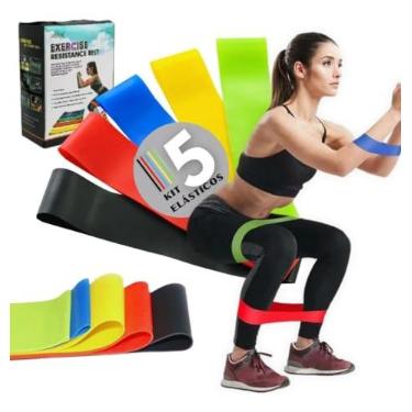 Imagem de Mini Band Fita Elástica Resistência Para Academia Exercícios Yoga Treino Pilates Fitness