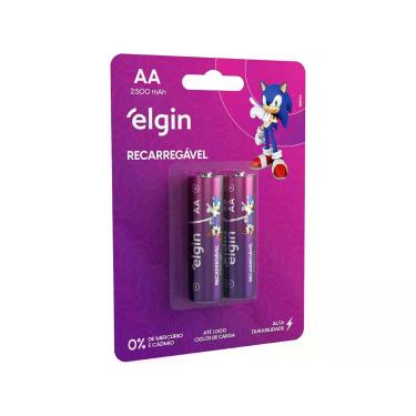 Imagem de Pilha Recarregável AA ELE000000082172 Elgin - 1,2V 2500mAh 2 Unidades