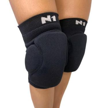 Imagem de Joelheira Vôlei Profissional Knit 3D Preta N1Sport Flyer Preta - N1 Sp