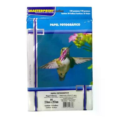 Imagem de Papel Fotográfico 120g A4 Glossy Masterprint Pacote com 20 Folhas