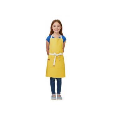 Imagem de Avental Infantil Amarelo Criança Algodao Cozinha Pintura Kids - CASACH