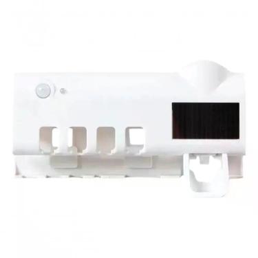 Imagem de Suporte Dispenser de Pasta de Dente com Esterilizador Uv Shopmix Branco com Carregamento Usb e Solar