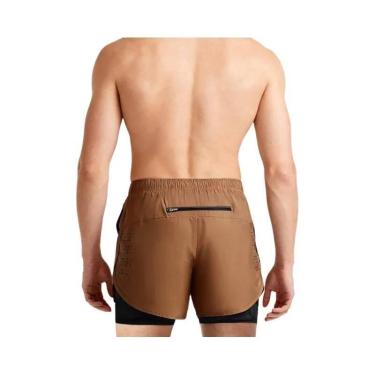Imagem de Shorts De Treino Masculinos 2 Em 1 De Secagem Rápida Para Corrida E Fi