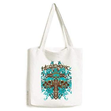Imagem de Bolsa de compras de lona preta azul rua grafite bolsa de compras casual