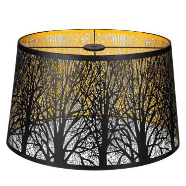 Imagem de Abajur de metal, abajur grande para candeeiros de chão de mesa, (30 × 20.5 cm), parte superior × (35 × 26 cm) fundo × cúpula oval de 21 cm de altura, abajur de substituição estilo gótico floresta