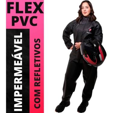 Imagem de Capa De Chuva Feminina Em Pvc Impermeável Moto Linda - Pioneira, P