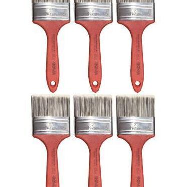 Imagem de Kit 6 Pincel Trincha Parede Tinta Látex Acrílica 3 Polegadas - Roma