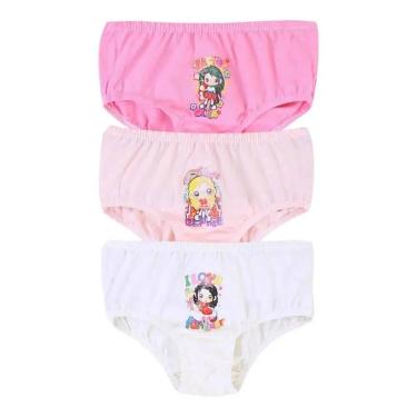 Imagem de Kit 3 Calcinhas Infantil Algodão Kellynha Varias Referencias Tamanho:M