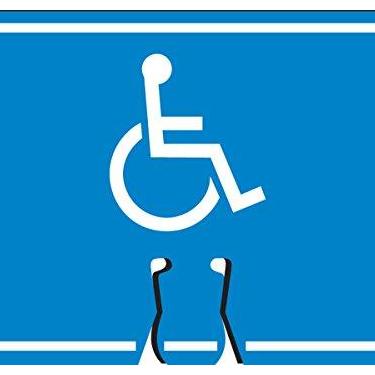 Imagem de Accuform Placa superior de cone de trânsito NMC "(Wheelchair Symbol)", combine com cones laranja para criar uma placa de aviso, placa de cone de plástico de 25 x 35 cm, feita nos EUA, FBC797