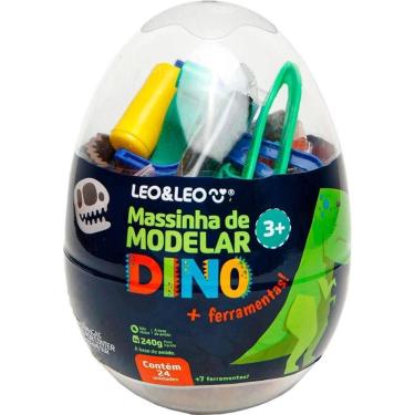 Imagem de Massa para Modelar Criativa Dino 24CORES + 7 Pecas - Leonora