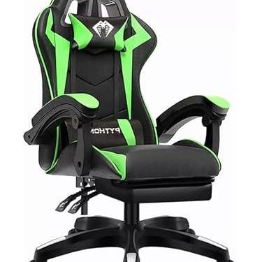 Imagem de Cadeira Gamer Especial Profissional Ergonômica Reclinável Suporta Até 150Kg Ultra Confortável Com Apoio Para Cabeça, Braços, Costas, Lombar e Apoio Para Os Pés (Verde)