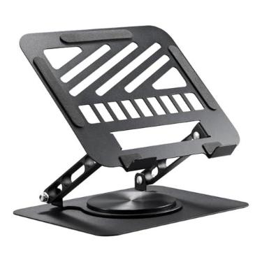 Imagem de Suporte de laptop para mesa ajustável, suporte de laptop giratório de 360° com placa de ventilação oca de grande capacidade de peso, suporte de laptop de altura ajustável para todos os laptops de 10 a