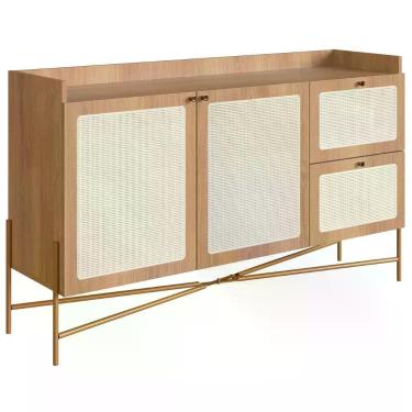 Imagem de Aparador Balcao Buffet 139 Cm Pes Metal 28969 Oslo Hanover Artesano Hanover