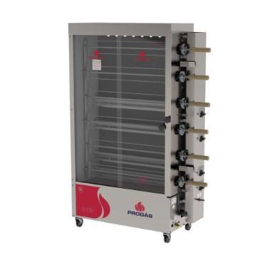 Imagem de Forno Assador Rotativo Industrial Progás PR-634 Inox Frango 6 Espetos