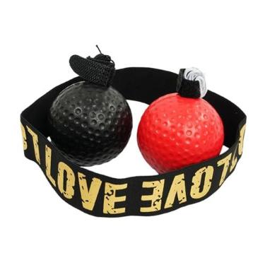 Imagem de YIJU Faixa de cabeça para bola de reflexo de boxe, bola de boxe com corda, coordenação olho-mão, treinamento, bola de perfuração de reflexo para academia