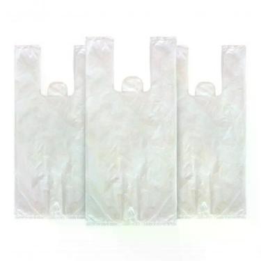 Imagem de Sacola Plástica Reciclada 40x50 Kit 15KG para Embalagens Diversas Resistente Branca Higipack