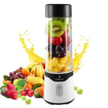 Imagem de COKUNST Liquidificador portátil de 510 g com 6 lâminas para proteína e batidos, misturador de sucos recarregável por USB, liquidificador pequeno com tampa extra para viagens, esportes, saídas, preto