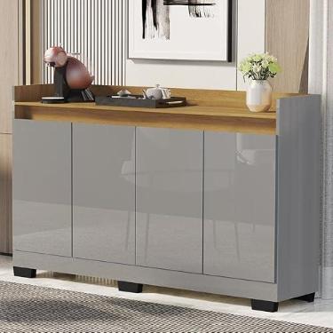 Imagem de Aparador Buffet Sala Lorde 4 Portas Onix/mel
