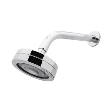 Imagem de Chuveiro Ducha Alta Pressão Cromado Redondo para Aquecedor a Gás e Solar Metal Auto Limpante Articulável