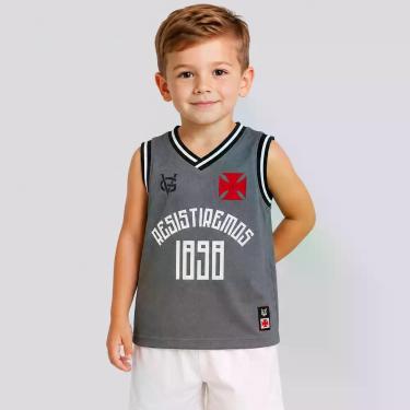 Imagem de Regata Vasco Resistiremos Infantil Cinza - Spr, 8 ANOS