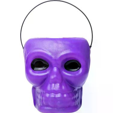 Imagem de Balde Caveira Bruxas p/ Festa Roxo Halloween Decoração Doces - Toy Mas