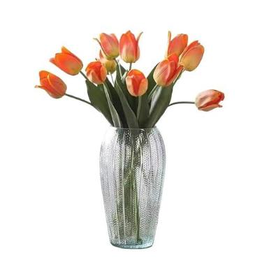 Imagem de Vaso de Vidro 26cm Grande Redondo Transparente Moderno Decorativo