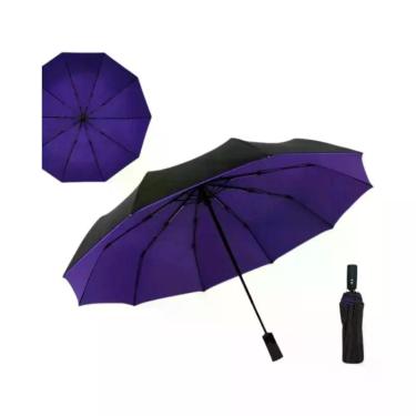 Imagem de Guarda-Chuva Automático Duplo e Resistente ao Vento - NONE, Roxo, ferr