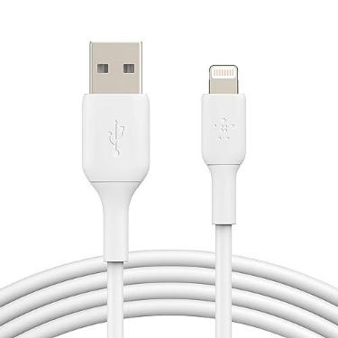 Imagem de Cabo Lightning Belkin (cabo de carregamento Lightning para USB para iPhone, iPad, AirPods) cabo de carregamento certificado MFi-iPhone (branco, 3 m), número do modelo: CAA001bt3MWH