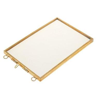Imagem de Moldura flutuante para fotos de latão antigo e vidro Fityle, 10 x 15 cm